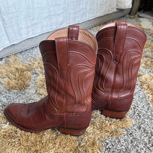 Tecovas Men’s Nolan Boots! Lizard Skin, Bourbon Color, 10.5 D-Average - Picture 5 of 12